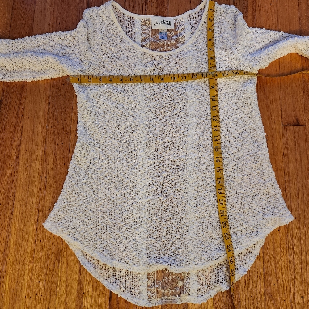 Joseph Ribkoff Slub Knit, Lace Insert Top Size 6 - Picture 8 of 8